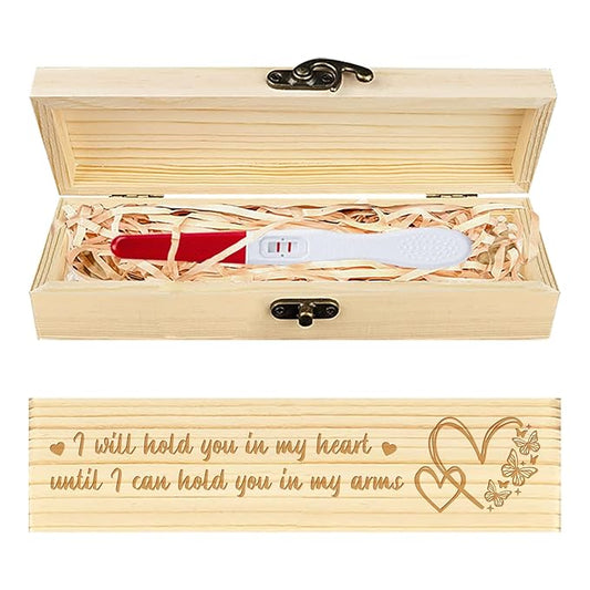CHGCRAFT Lost Baby Sympathy Gift Keepsake Box Love Butterfly Wooden Loss of Baby Sympathy Gifts Box with Raffia Ribbon and Lock Announcement Gifts for Mom Dad, 8x2x1.2 inch