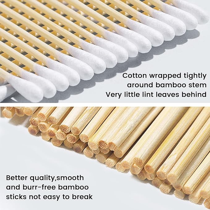 PINGMIC 400 (800 Tips) 6-Inch Gun Cleaning Swabs with Storage Box - Lint-Free Cotton Swabs for Gun Cleaning, Makeup & Electronics