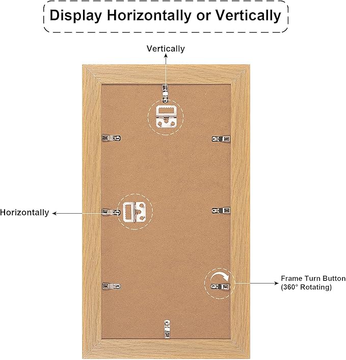 8x16 Picture Frame Display 3 opening Picture Frame 5x7 Collage,Multi Photo Frame with Mat,Plexiglass,Horizontal and Vertical Formats for Wall Decor,Natural Wood Grain