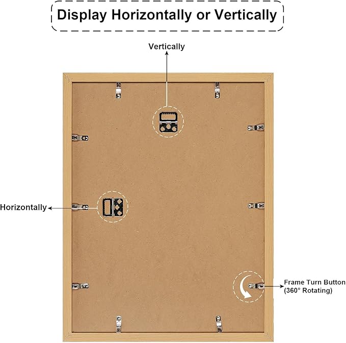 13x17 Collage frame with 8 Openings 4X6 Pictures, Multiple Picture Frame with Mat, Wall or Tabletop Decor, Natural Wood Grain,2 Pack