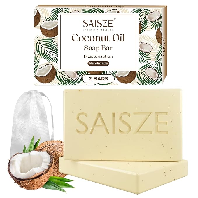 Handmade Coconut and Shea Butter Soap - 8 oz, Cold Process, Organic Soap Enriched with Coconut oil, Shea, Body Bars for Women and Men