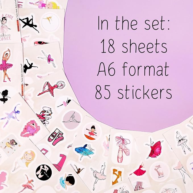 Ballet Stickers - Ballerina Laptop Stickers, Ballet Gifts, Ballerina Party Supplies, Gifts for Women & Men