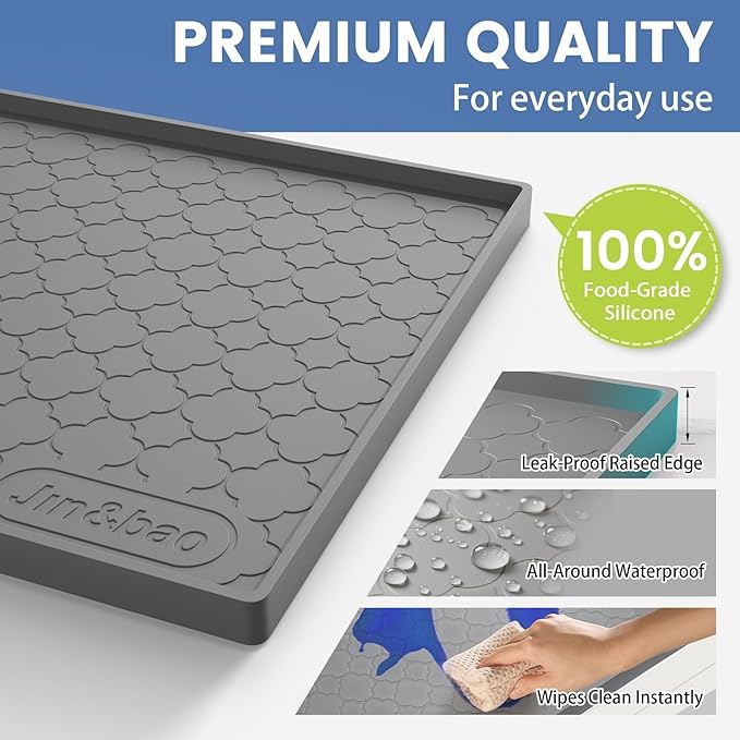 Jin&Bao Waterproof Under Sink Mat 25" x 22", Thick Silicone Mat Cabinet Protector for Kitchen and Bathroom, Shelf Liner, Home Organizer and Storage, Multipurpose Tray for Gadgets and Essentials
