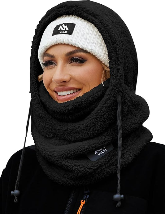 Balaclava Fleece Ski Mask for Men Women Winter Face Masks Windproof Hooded Scarf Cold Weather Hat Neck Warmer
