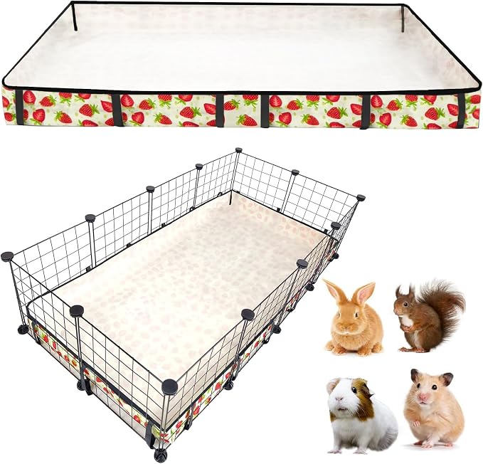 Guinea Pig Cage Liner，Washable Waterproof Oxford Cloth Cage Liners for Small Animals,Hamster Chinchilla Hedgehog Rabbit and Other Small Animals Not Include Cage(28x56 inches)