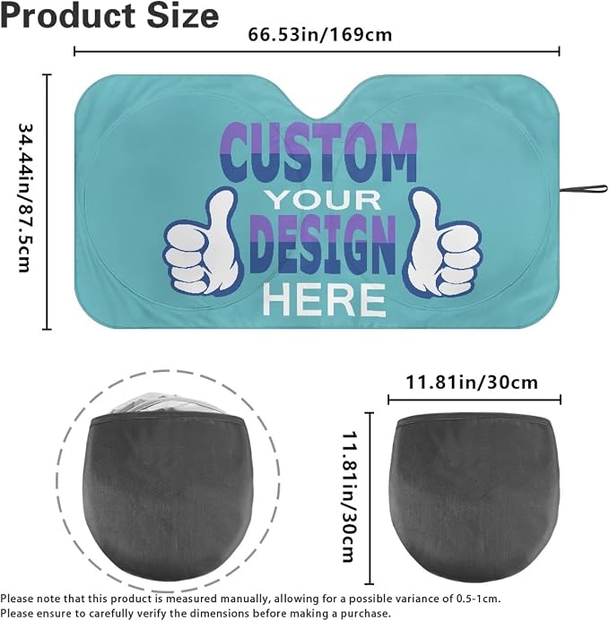 Personalized Custom Car Front Windshield Sun Shade Foldable Universal Customized Auto Sun Shade UV Ray & Heat Block Vehicle Accessories Windshield Protecion for Car Truck SUV