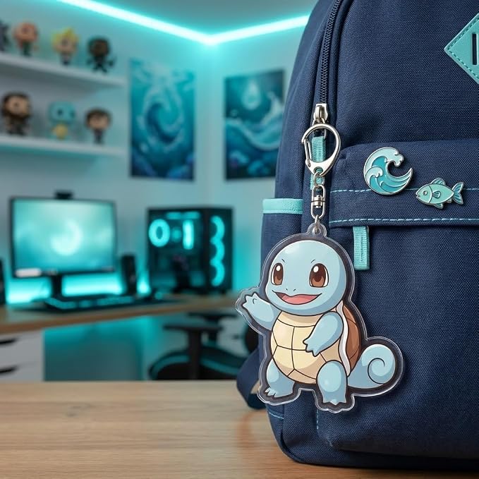 PumpCar Acrylic Keychain Double-Sided Charm Key Ring with Metal Clip Backpack Charm Bag and Car Key Accessory Collectible