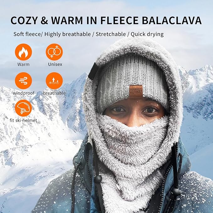 Shy Velvet Balaclava Wind-Resistant Winter Face Mask,Fleece Ski Mask for Men and Women,Warm Face Cover Hat Cap Scarf