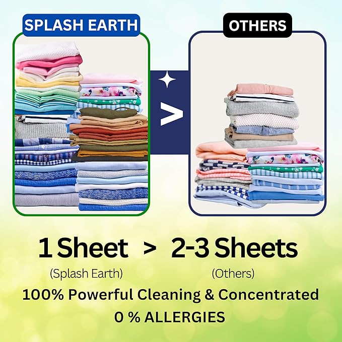 Laundry Detergent Sheets Made in USA (64 Loads, Fresh Scent), Eco-Friendly Washer Sheets Detergent, Plastic-Free Travel Laundry Soap, 32 Strips