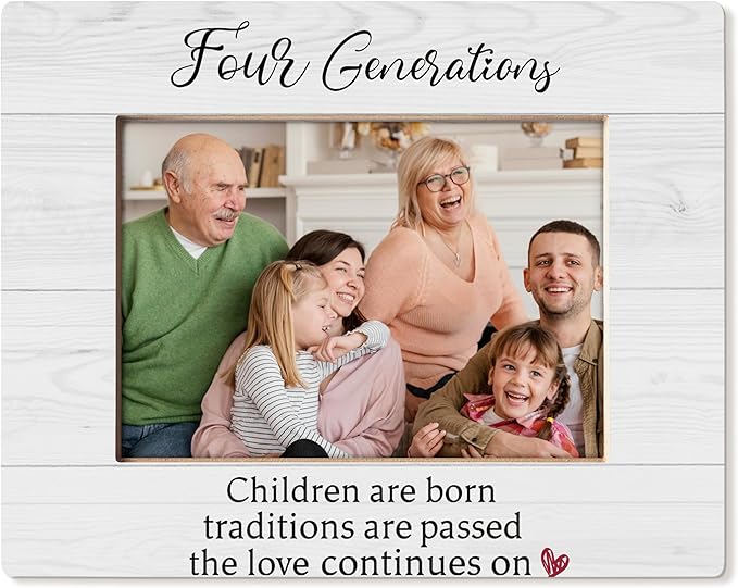 Four Generations Picture Frame 5x7, Family Photo Frame, Grandparents Gift Picture Frames, Grandma Grandpa Gift, Gifts for Grandparent, Gifts for Grandma