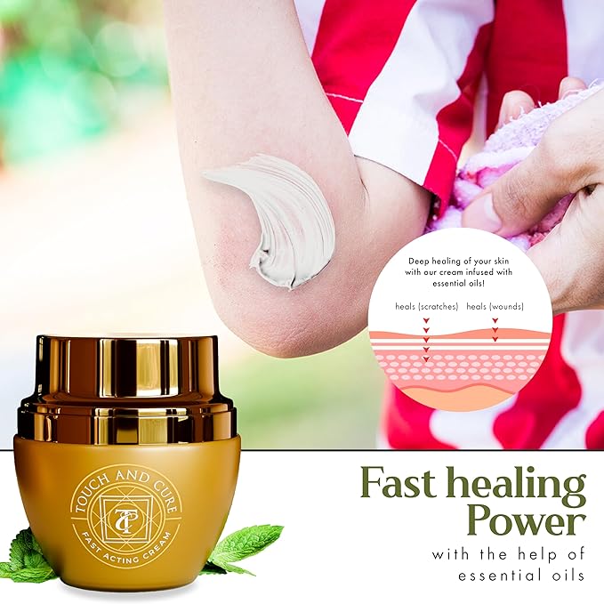 Skin Soothing Antiseptic Cream for Burns, Cuts, Blisters & Rashes, Restorative Wound Healing Balm with Aloe Vera, Beeswax & Olive Oil, Fast Relief Antiseptic Ointment Safe for All Skin Types, 50g Jar