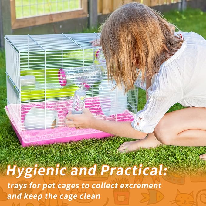 Tondiamo Disposable Rabbit Cage Liners for Litter Box Tray, Medium, 50 Pcs | Leak Proof Elastic Plastic Toilet Film Bags for Small Animals Bunny Guinea Pig Hamster Hedgehog Chinchilla Bird, Easy Clean