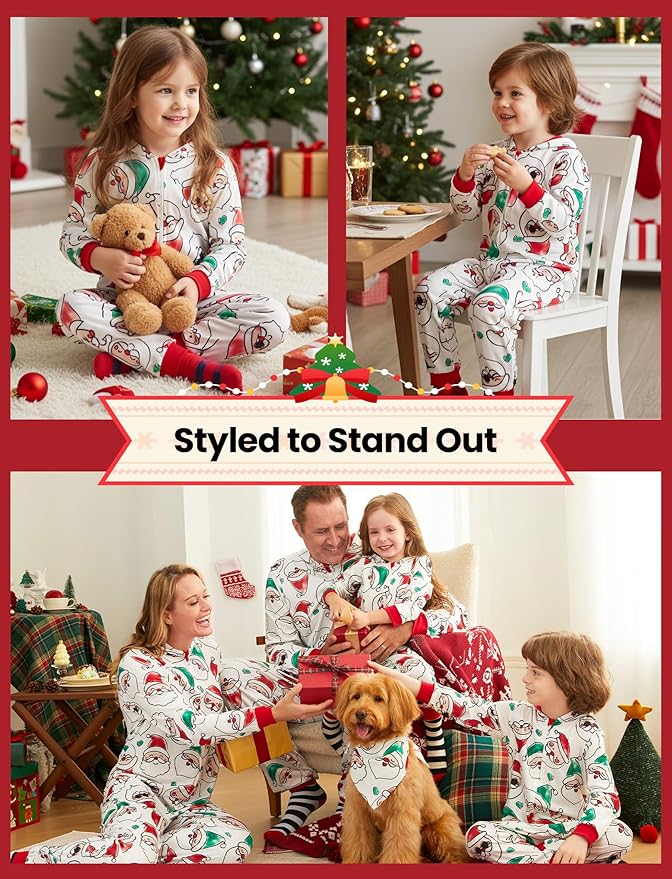 PATPAT Matching Family Christmas Onesie Pajamas – Holiday Hooded Jumpsuit Sleepwear PJs Couples Xmas Loungewear with Socks