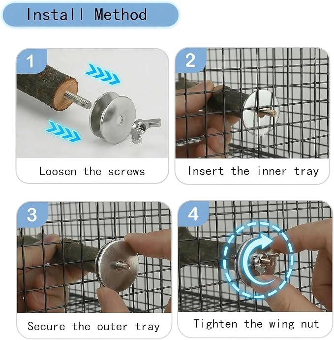 8PCS Bird Perches for Cage, Natural Wood Stands for Small Parrots | Bird Cage Accessories: Natural Wood Perches Set for Cockatiels, Conures, Lovebirds, Budgies. Easy Install, Safe for Chewing