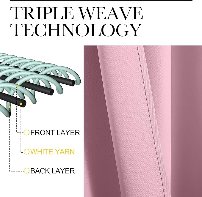 NICETOWN RV Blackout Curtains for Camper Windows, Rouge Pink, 34" x 30", Set of 2, Kitchen Curtains, Short Blackout Drapes, Thermal Insulated Rod Pocket Window Treatment Draperies for Nursery