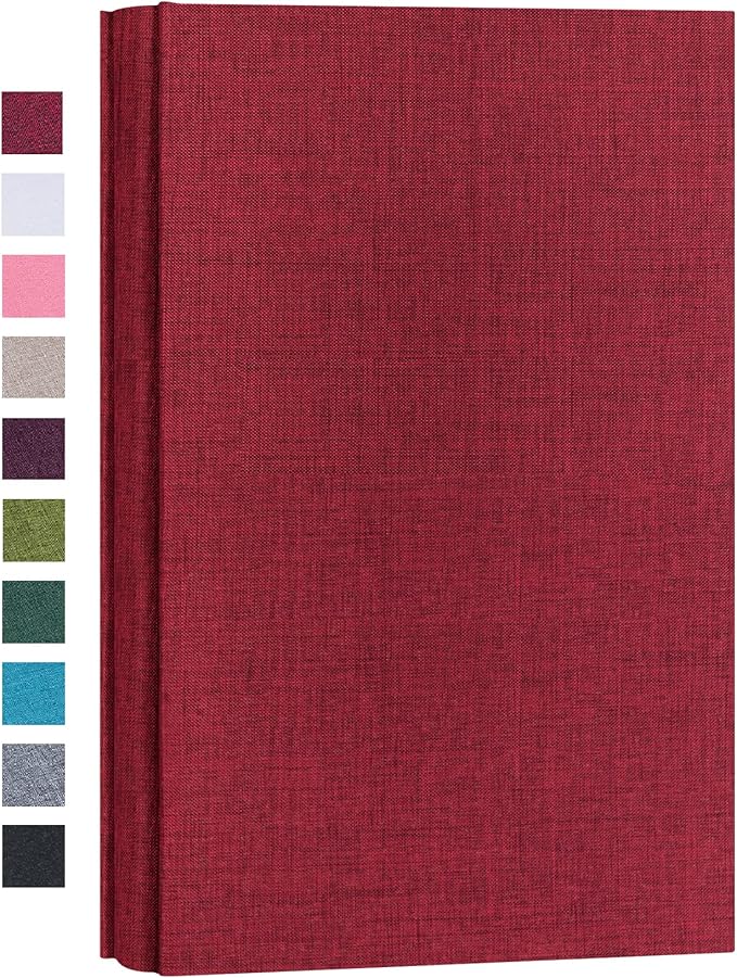 Mublalbum Small Photo Album 4x6 300 Photos Linen Cover Picture Book with Horizontal Pockets for Family Wedding Baby and Anniversary (Red)