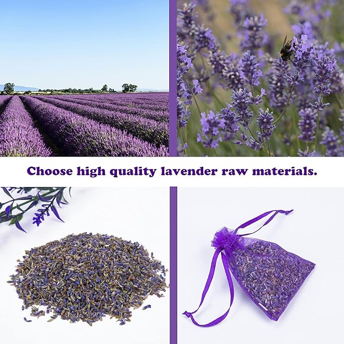24 Pack Lavender Sachets Bags for Drawers and Closets, Cedar Sachets for Moth Repellent, Home Fragrance for Wardrobes Closets