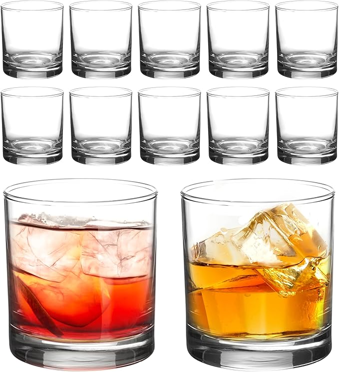 DISCOUNT PROMOS Lexington Rocks Whiskey Glass 10.5 oz, Set of 12, Bulk Pack - Perfect for Scotch, Bourbon, Whiskey, Cocktail - Clear