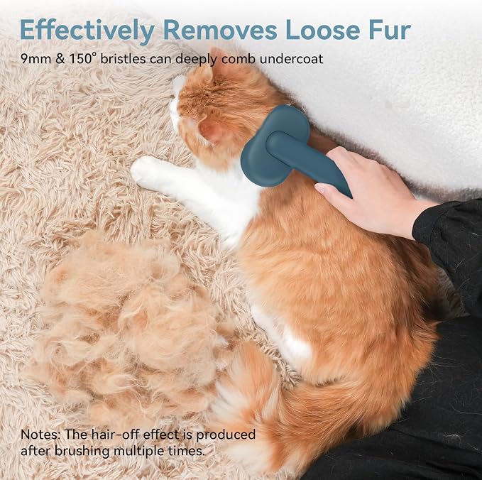 Aumuca Skin Friendly Self-Cleaning Slicker Brush for Dogs & Cats, Gentle Pet Grooming Tool for Shedding & Deshedding, Efficient Hair Remover for Long & Short Haired Pets | Self Cleaning Pet Brush for Long or Semi-Short Haired Cats, Removing Loose Fur &...