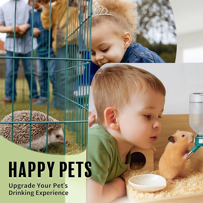 Choco Nose No-Drip Small Animal Water Bottle - Leak-Proof Patented Nozzle Helps Prevent Cage Mess & Wet Bedding - Hamster, Hedgehog, Mouse, Glider, Gerbil - BPA Free, Cage Mount, 10.2 fl oz (C125)