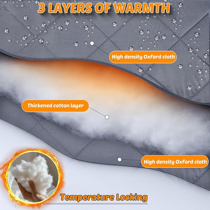 3 Layer 28x39in Thermal Insulated Window Cover for Winter,Roll-Up Insulated Window Blanket with Hook & Loop,Windows Insulation Kit for Bedroom Attic RV to Keep Winter Warm