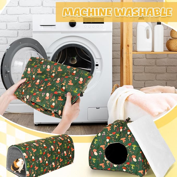 Geelin 8 in 1 Rat Hammock Ferret Hammock Guinea Pig House Hideout Ferret Cave Beds Washable Chinchilla Hamster Cage Accessories Bed Toys for Summer Small Animals Pet Bunny Squirrel