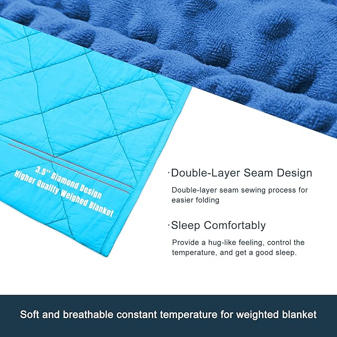 MAXTID Kids Weighted Blanket 5lbs for Boys Blue 36inx48in Heavy Blanket for Children