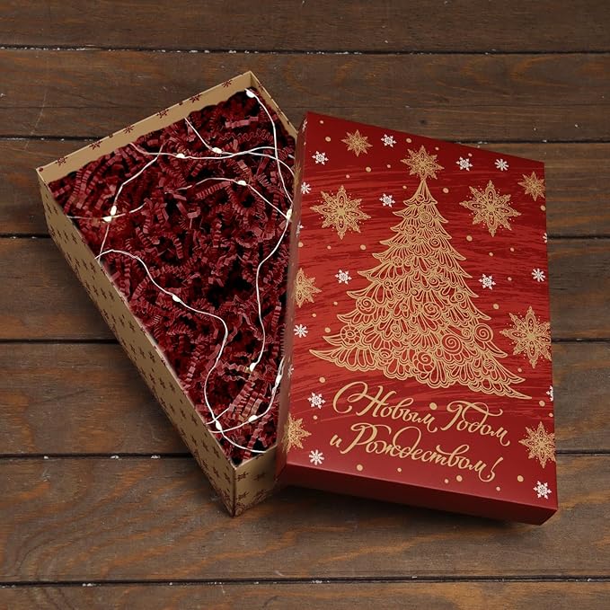 Deep Red Crinkle Cut Paper Shred Filler, 2 LB Basket Filler Shredded Paper, Confetti Stuffing for Basket Filling, Halloween, Thanksgiving, Christmas, Birthdays, Gift Wrapping, Stuffer Party Supplies