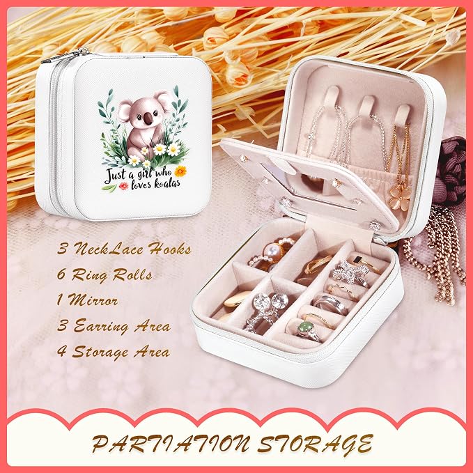 Koala Jewelry Box, Gifts For Teens Girls, Koala Lovers Stuff Items Accessories Things Merchandise Decor Merch, Travel Ring Earrings Necklace Organizer Holder!