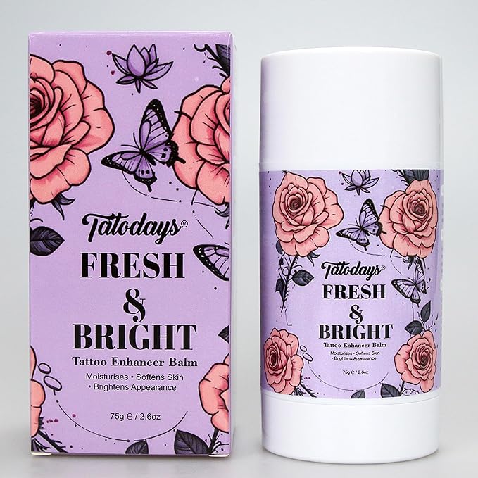 Tattoo Aftercare Healing Balm and Cream, Colour Brightening Organic Moisturiser for New and Old Tattoos, 75g for women