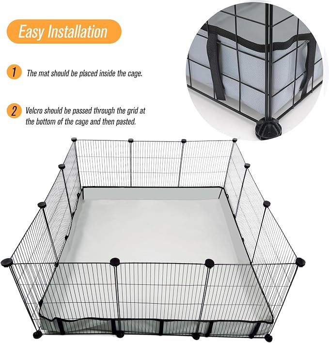 Guinea Pig Cage Liner Tarp Bottom Waterproof and Washable Base Also for Rabbits, Bunny, Chinchesillas, Hedgehog, Ferrets and Other Small Animals(42x42 inches)