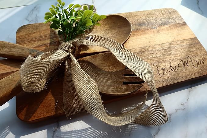Wedding Gifts, Bridal Shower Gifts, Wedding Gifts for Couples 2024, Engraved Wood Cutting Boards for Couples Husband Wife, Newlywed Mr and Mrs Gifts