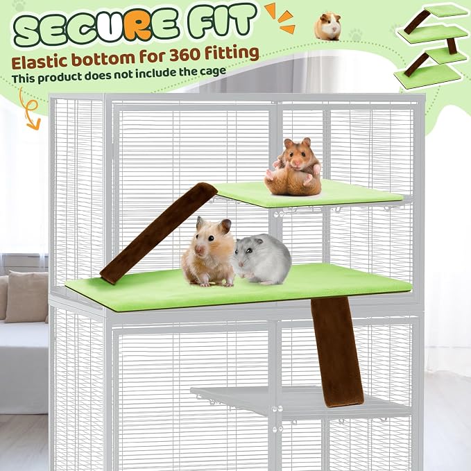 Talltalk 7 Pack Ferret Cage Liner Accessories Washable Ferret Pet Pads Bedding Cage Accessories Kit for Small Animals Hamster Rats Chinchillas Hedgehogs Guinea for Hide Play and Sleep