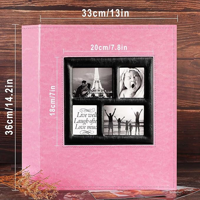 Ywlake Photo Album 4x6 1000 Pockets Photos, Extra Large Capacity Family Wedding Picture Albums Holds 1000 Horizontal and Vertical Photos Pink