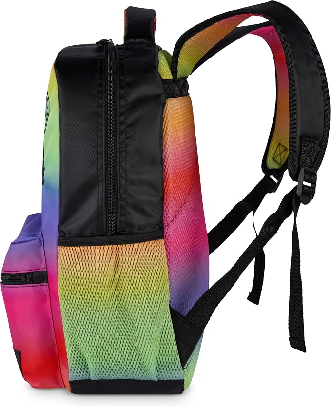 AI ACCESSORY INNOVATIONS Fuggler Backpack with Big Face Oogah Boogah Character, Rainbow Gradient, 16 Inch, Polyester, 3 Pockets, Adjustable Straps, for Kids Ages 5-12