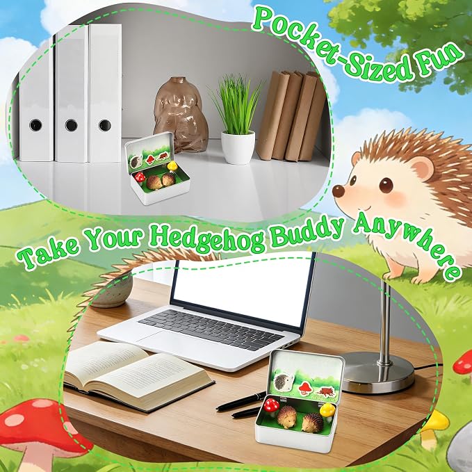 Little Pocket Hedgie Mini Hedgehog, Collectible Gift Travel Buddy | Cute mini hedgehog in a pocket tin, a collectible desk gift for coworkers, friends and animal lovers