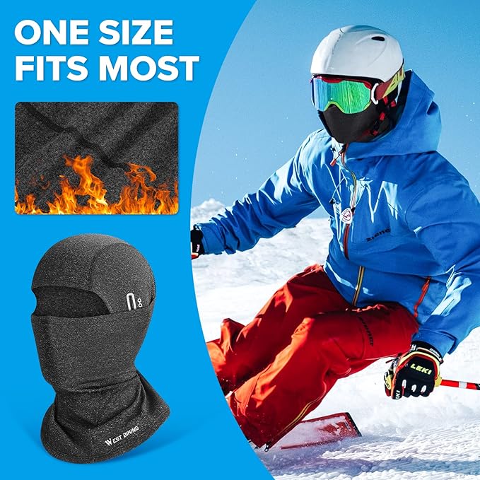 West Biking Balaclava Ski Mask Warm Face Mask for Cold Weather Lightweight Windproof Thermal Winter Scarf Face Mask Men Wome