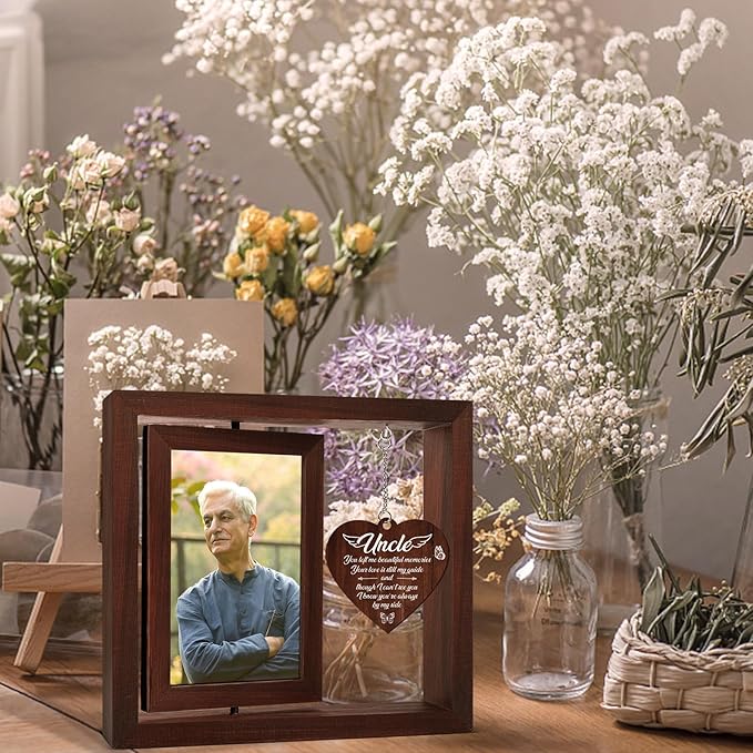 Vetbuosa Memorial Gifts for Loss of Uncle Picture Frame, Sympathy Bereavement Remembrance Funeral Condolence Gift, Fits 4x6 In Photo