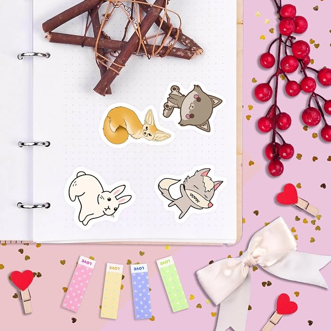 100Pcs Woodland Animal Stickers, Forest Animal Stickers for Water Bottle & Laptop - Woodland Party Supplies & Decorations, Gifts for Women & Men
