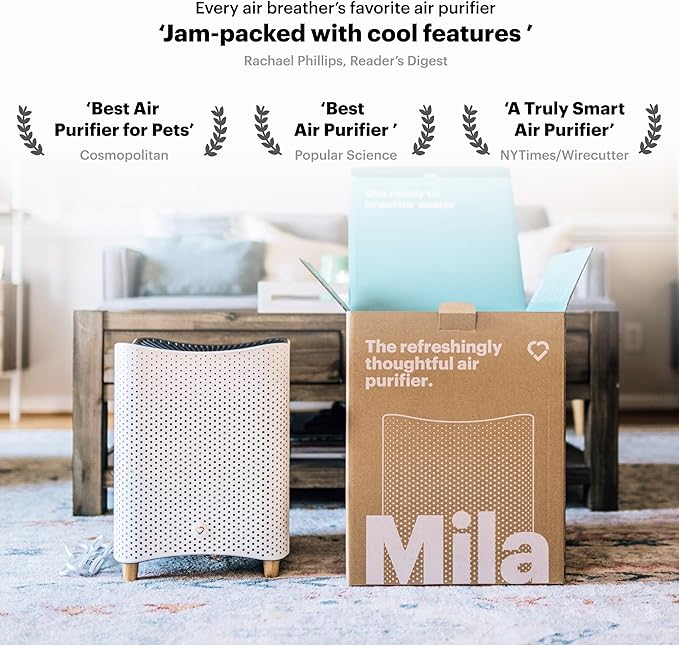 Mila Air Mini Authentic Overreactor H14 HEPA Home Replacement Filter, Removes Formaldehyde, VOCs, Dust & Odors, Ideal for Large Room or Bedroom