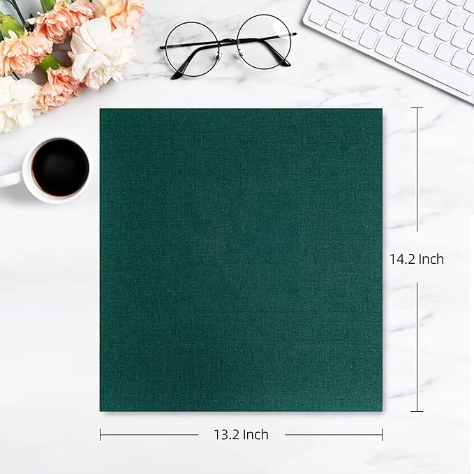 potricher Photo Album for 4x6 1000 Photos Linen Cover Extra Large Capacity Picture Book for Family Wedding Anniversary and Baby (Dark Green)