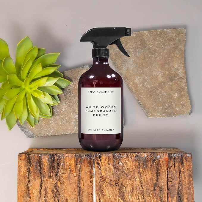 ENVIRONMENT Inspired by 5-Star Resort ARH Surface Cleaner, 16oz Luxury Surface Cleaner (White Woods | Pomegranate | Peony) Home Essentials, Scented Cleaning Products, Vegan & Cruelty-Free