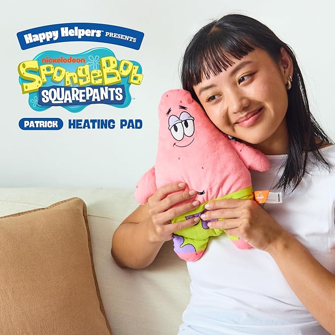 Happy Helpers Patrick By Relatable, The Cozy Comfort That's Anything But Boring, Get Relief with This Plush Heating Pad for Period Cramps and Body Pain, Includes 1 Microwavable Patrick Heating Pad