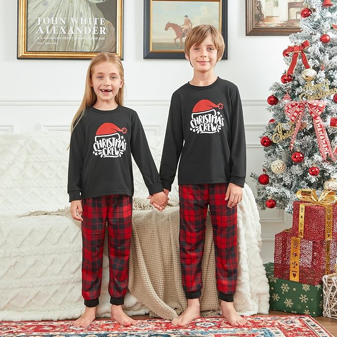Matching Family Christmas Pajamas Set Elk/Tree/Plaid Holiday Sleepwear Xmas Family Jammies