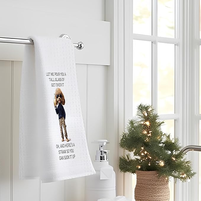 Funny Poodle Kitchen Towels, Poodle Hand Towels for Bathroom, Poodle Decor Dish Towels Tea Towels for Kitchen, Dog Bathroom Decor, Poodle Gifts for Women, Standard Poodle Gifts, 16x24 Inch