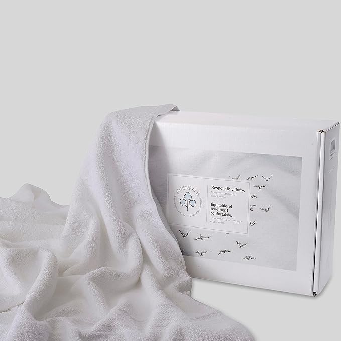 Fabdreams 100% Organic Cotton Bath Sheet Set of 2 700 GSM Oversized Towels Ultra Soft Plush Absorbent Durable Skin-Friendly Spa Hotel Premium Comfort Large 36 x 70 in White