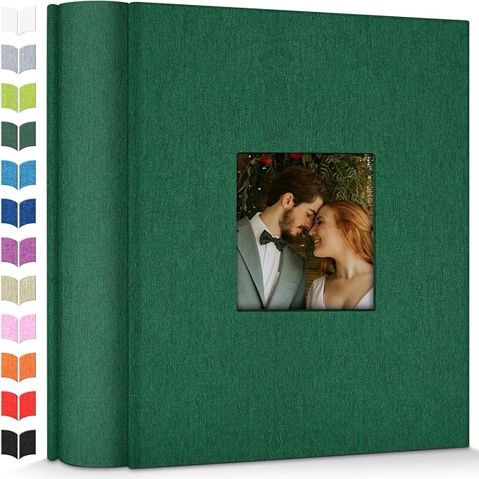 Photo Album 4x6 with 1000 Pockets,Slip-in Picture Albums,Linen Cover Memory Book with Front Window,White Page Vertical Photo Book for Wedding,Family,Anniversare,Baby,Vacation