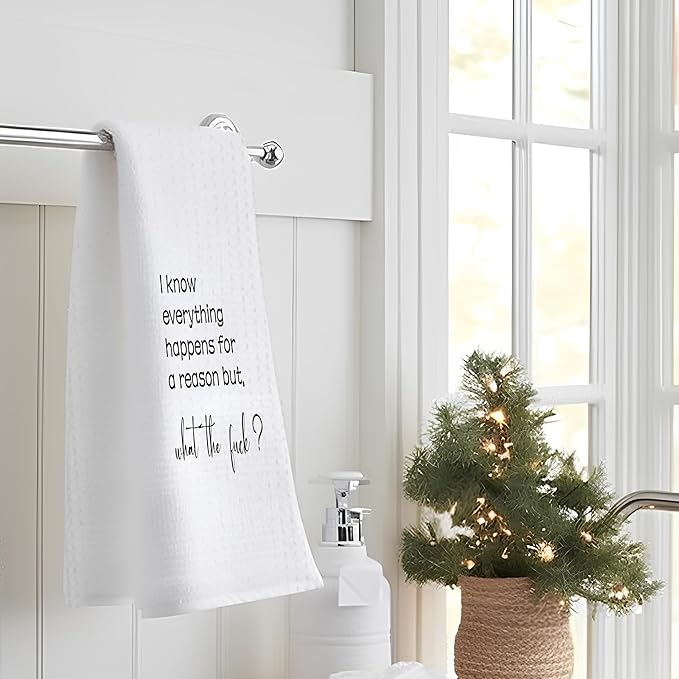 Inner Peace Begins with Four Words Funny Kitchen Towels Adult, Sarcastic Dish Towels Hand Towels, Sarcastic Gifts for Women Men, Funny Kitchen Bathroom Decor, 16x24 Inch