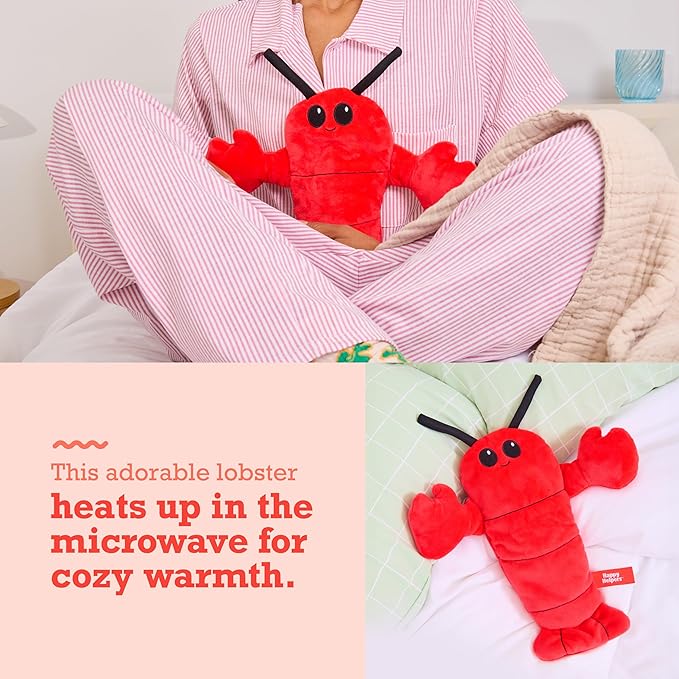 Menstruation Crustacean Lobster by Relatable, Microwavable Heating Pad for Period Cramps, Easter Basket Stuffer Plushie, Easter Gift Ideas for Teens and Women, Includes 1 Lavender Scented Heating Pad