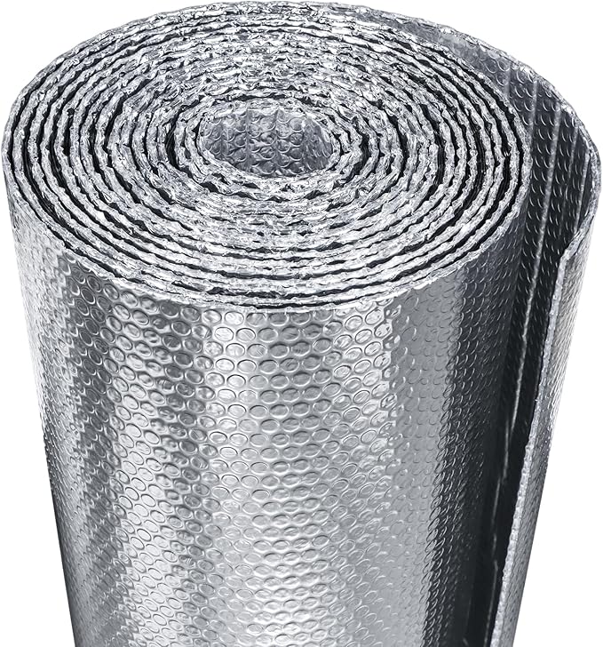 Bubble Reflective Insulation Roll to Window Insulation for Winter, Double Side Aluminum Bubble Foil Insulation Roll for Keep Heat,59"x 99" Thermal Insulation Shield,RV Window Insulation.